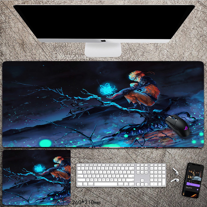 Naruto aesthetic bantalan Mouse pad Slip-Resistant DeskMat Custom Besar Lebar Gaming Mousepad Karet 