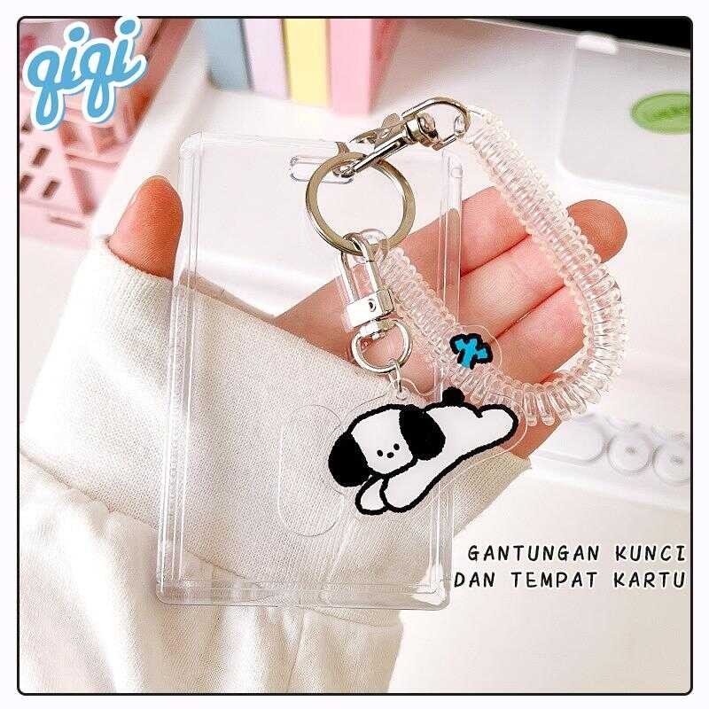 

Tempat transparan / tempat kartu ID kerja/casing id card bening/dengan gantungan kunci lucu akrilik - Qiqi Treasure