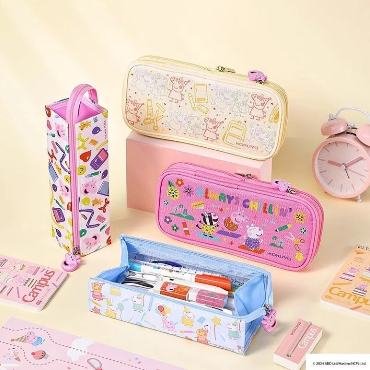 

[Tas Pena Babi Peppa] Tas Pensil Merek Bersama KOKUYO, Tempat Pensil Baru, Anak Perempuan dan Laki-