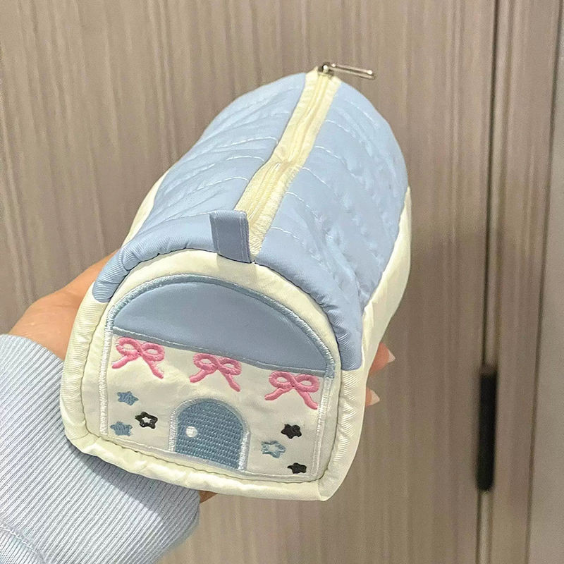 

Ins Pink Small House Pencil Bag Lucu Kotak Penyimpanan Kotak Gadis Kapasitas Besar Kantong Tulis Biru Bernilai Tinggi