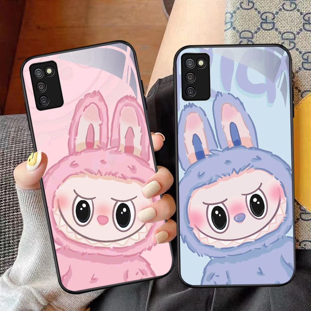 NC-68 Pink Labubuu Kaca Glass Case Untuk Samsung A03S A71 M02S A02S A51