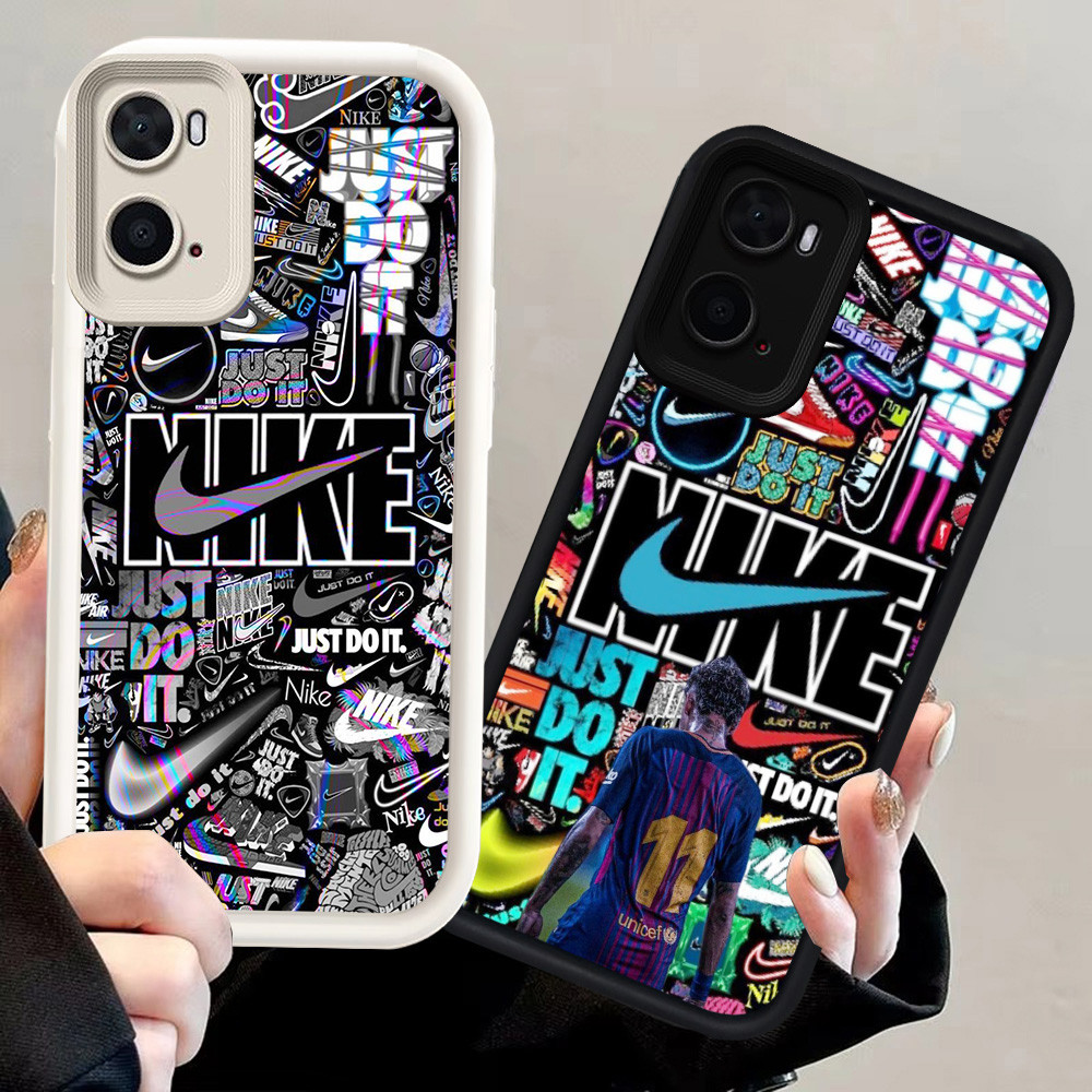 N6 fashion Basketball Silikon hitam putih Casing untuk Realme C33 C75 9i C67 OPPO A96 A36 A76 Case