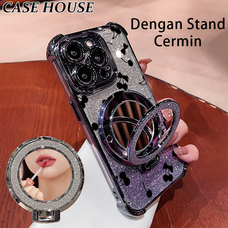 Case Redmi 9 10 12 13 10A Stand Holder Cermin Casing Redmi 10C 11A 12C 13C 14C Redmi Casing Airbag A