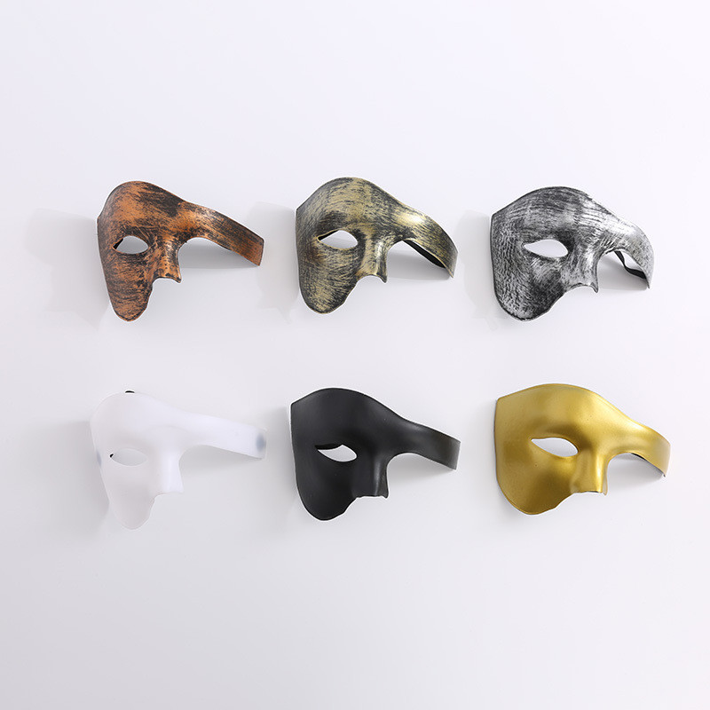 Topeng Wajah Mask  Halloween berpakaian, tahunan, pesta kostum, pria, setengah wajah, opera dewasa, 