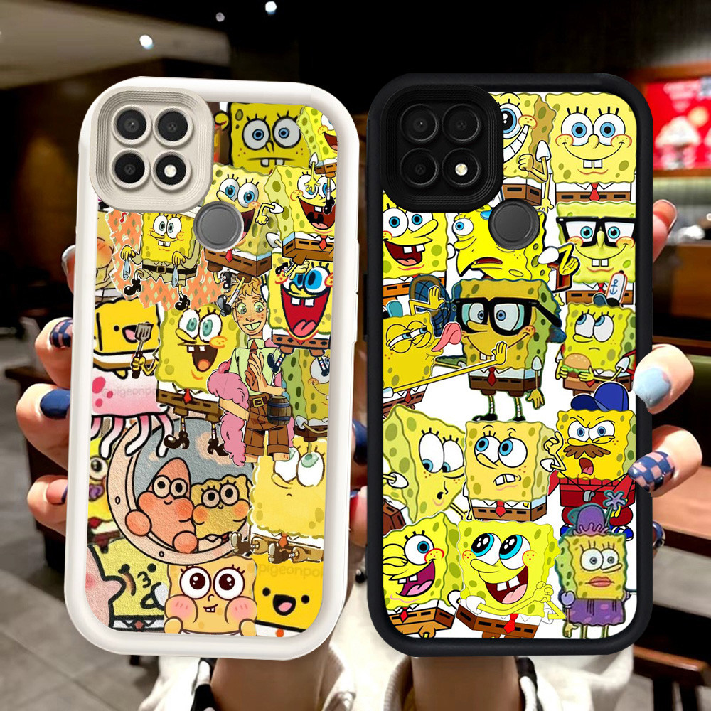 N100 spongebob Silikon hitam putih Casing untuk Realme C21Y C21 C25Y Narzo 20 30A Case