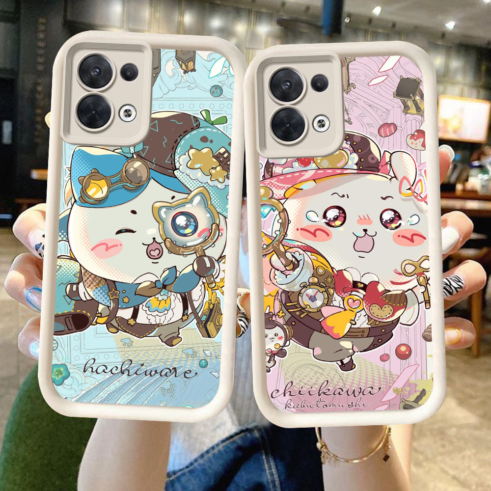NA-46 Kawai Chiikawa Shockproof Casing untuk OPPO F21 F21S K9X Reno 7 8 Find X5 Lite Pro