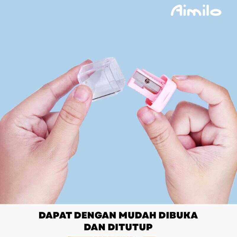 

[READY] Aimilo Rautan Serutan Pensil Putar Sharpener Dengan Penutup Merah
