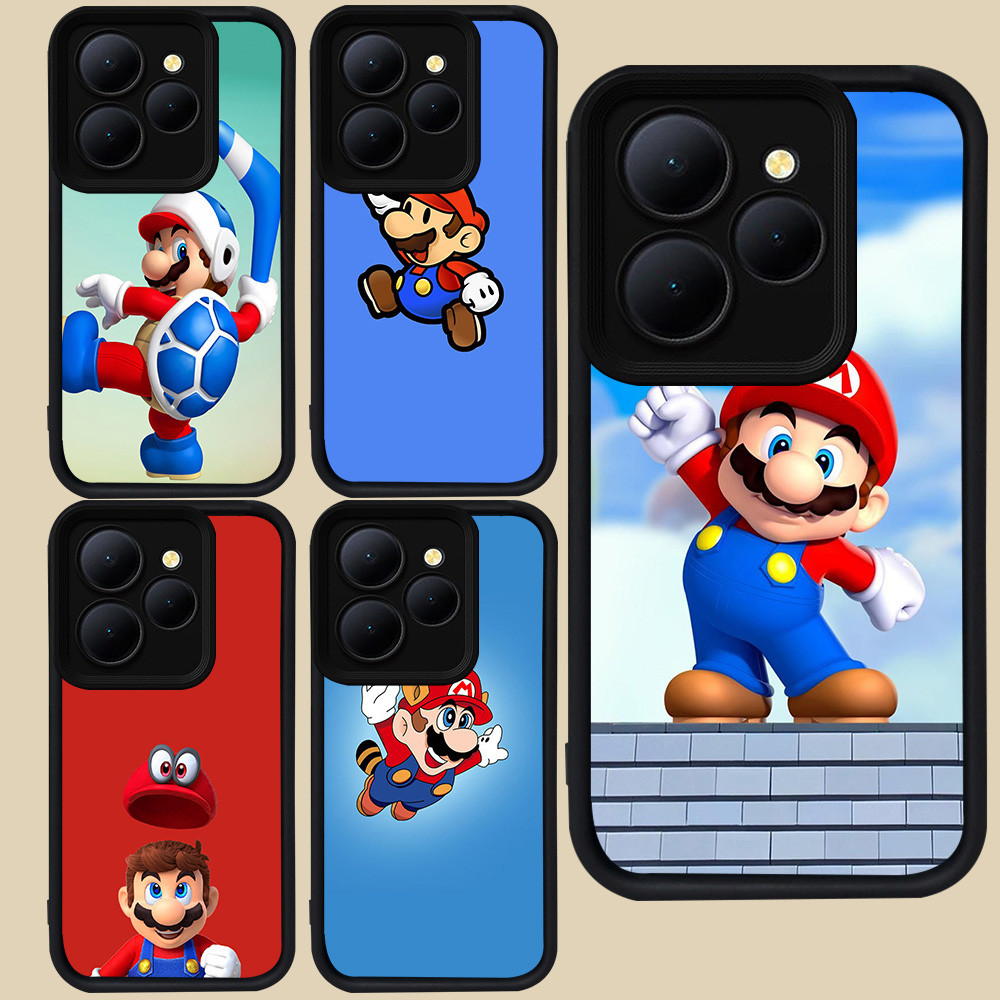 Hitam Casing untuk ITEL P55 A90 A70 City 100 S23 A80 P65 A50 RS4 5G R123 Super Mario
