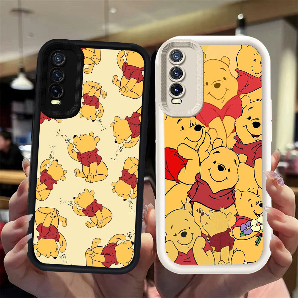 N70 winnie the pooh Silikon hitam putih Casing untuk VIVO Y11s Y20 Y20i Y20s S1 Pro Y12s Case