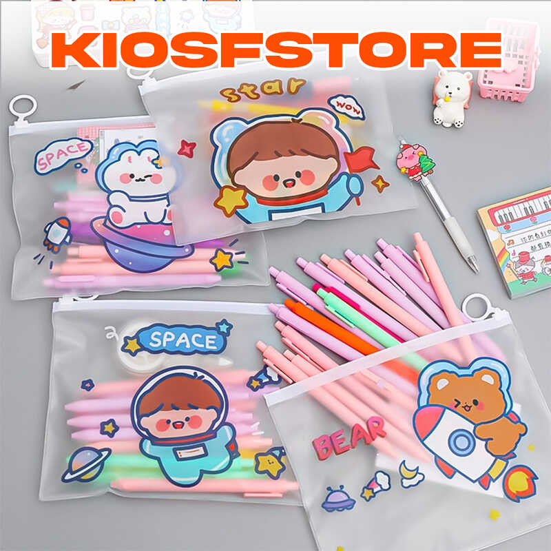 

KFS - ZIPPER BAG CARTOON H623 POUCH TEMPAT PENSIL TAS POUCH KOSMETIK TRANPARAN POUCH ZIP LOCK KOSMETIK