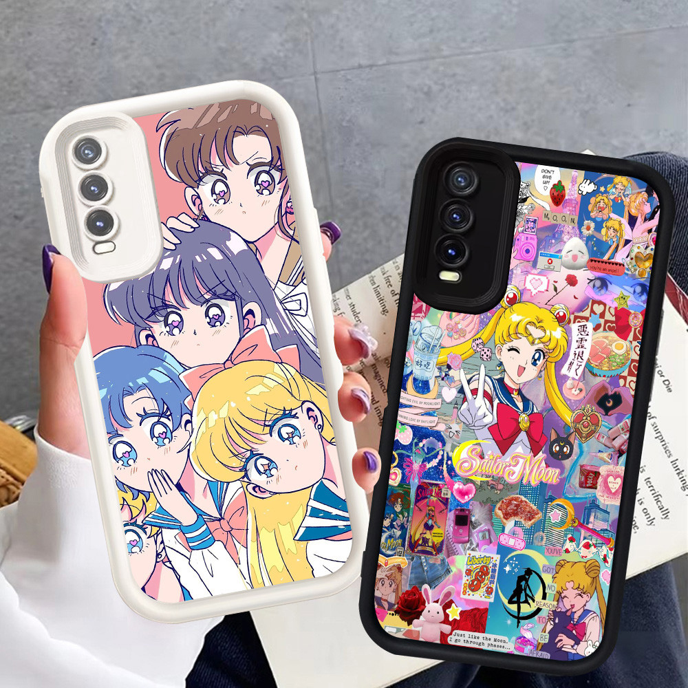 T-29 Sailor Moon Hitam Putih silikon lembut Casing untuk Samsung Galaxy A30s A50s A50 A30