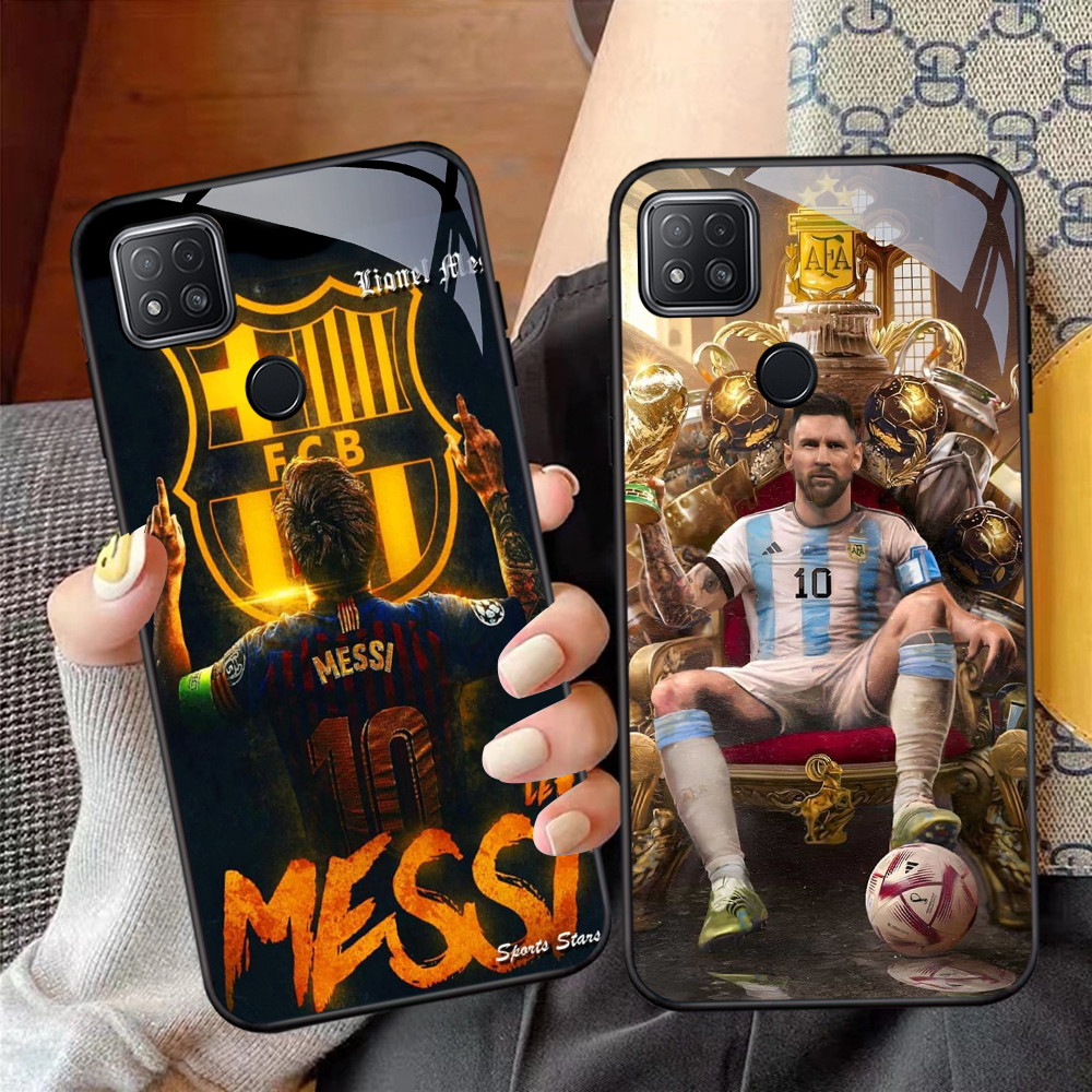 NC-49 Lionel Messi Kaca Glass Case Untuk Xiaomi Redmi 9C 10C 10A 11A 9T 11 12 12C Lite Note 8 Poco M