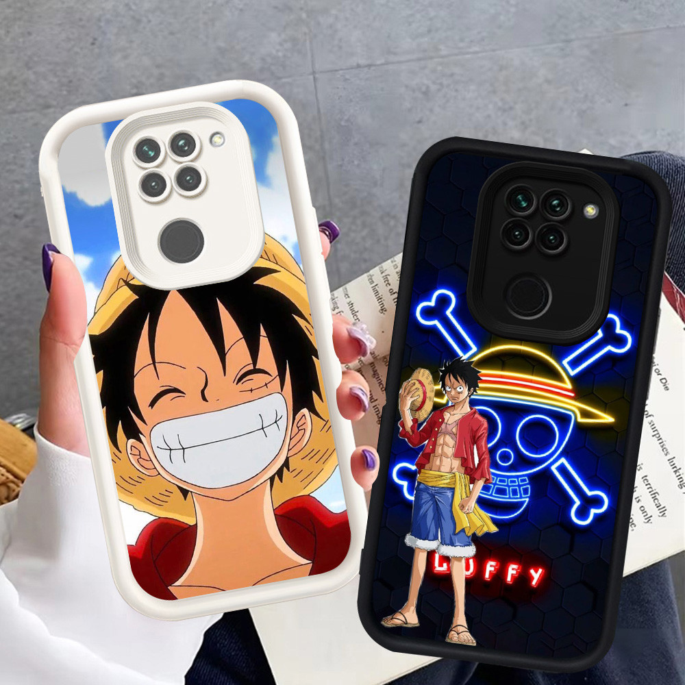 T-13 One Piece Luffy Hitam Putih silikon lembut Casing untuk Xiaomi Redmi Note 9 9S 8 Pro Max