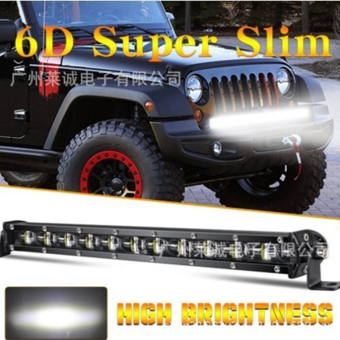 Lampu LED Outdoor Malam Hari Offroad  Lampu panjang LED mobil, lensa garis tunggal 6D ultra-tipis, a