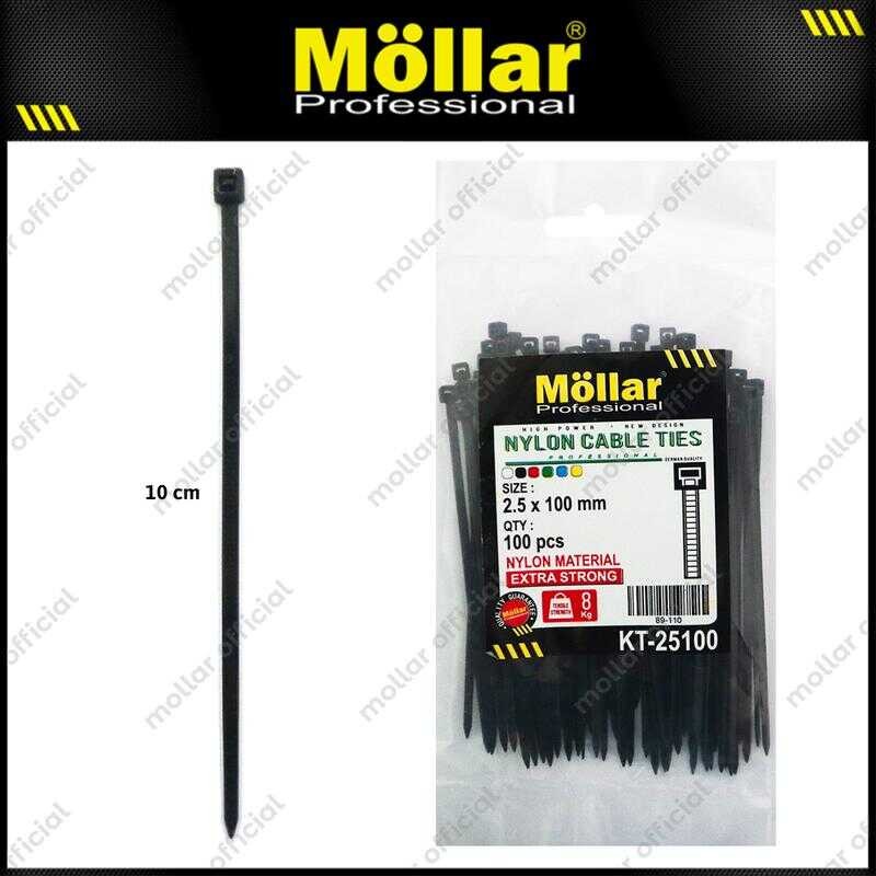 

MOLLAR 89-111 Kabel Ties Hitam 2.5 x mm Nylon Cable Tie - 100 pcs