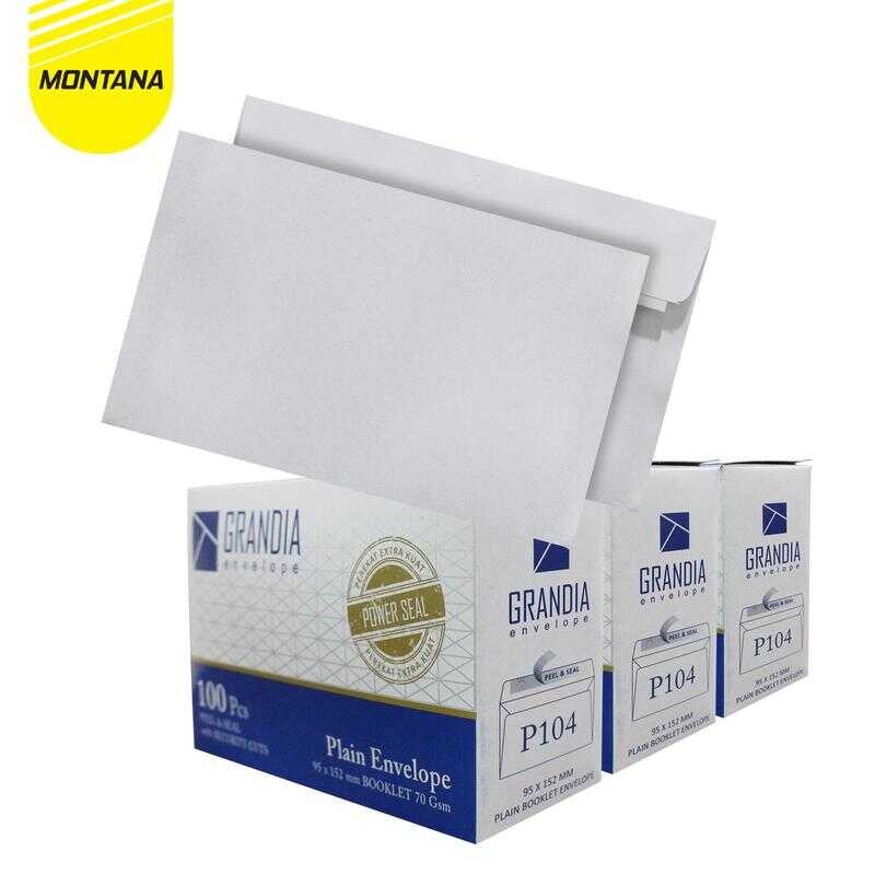 

MONTANA Grandia Amplop Putih 104 95 x 152 mm 1 Box Plain Envelope Paperline