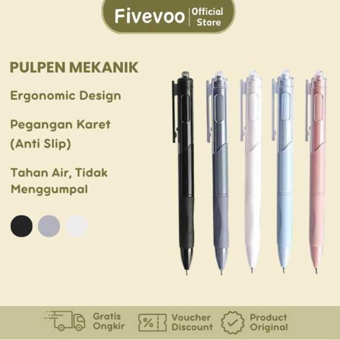 

FIVEVOO 0.5mm Pena Hitam/ Pulpen Cepat Kering