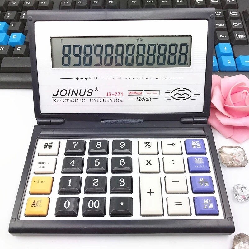 

Flip Voice Calculator Folding Multi-function 12-digit Financial Special Convenient Portable Compute