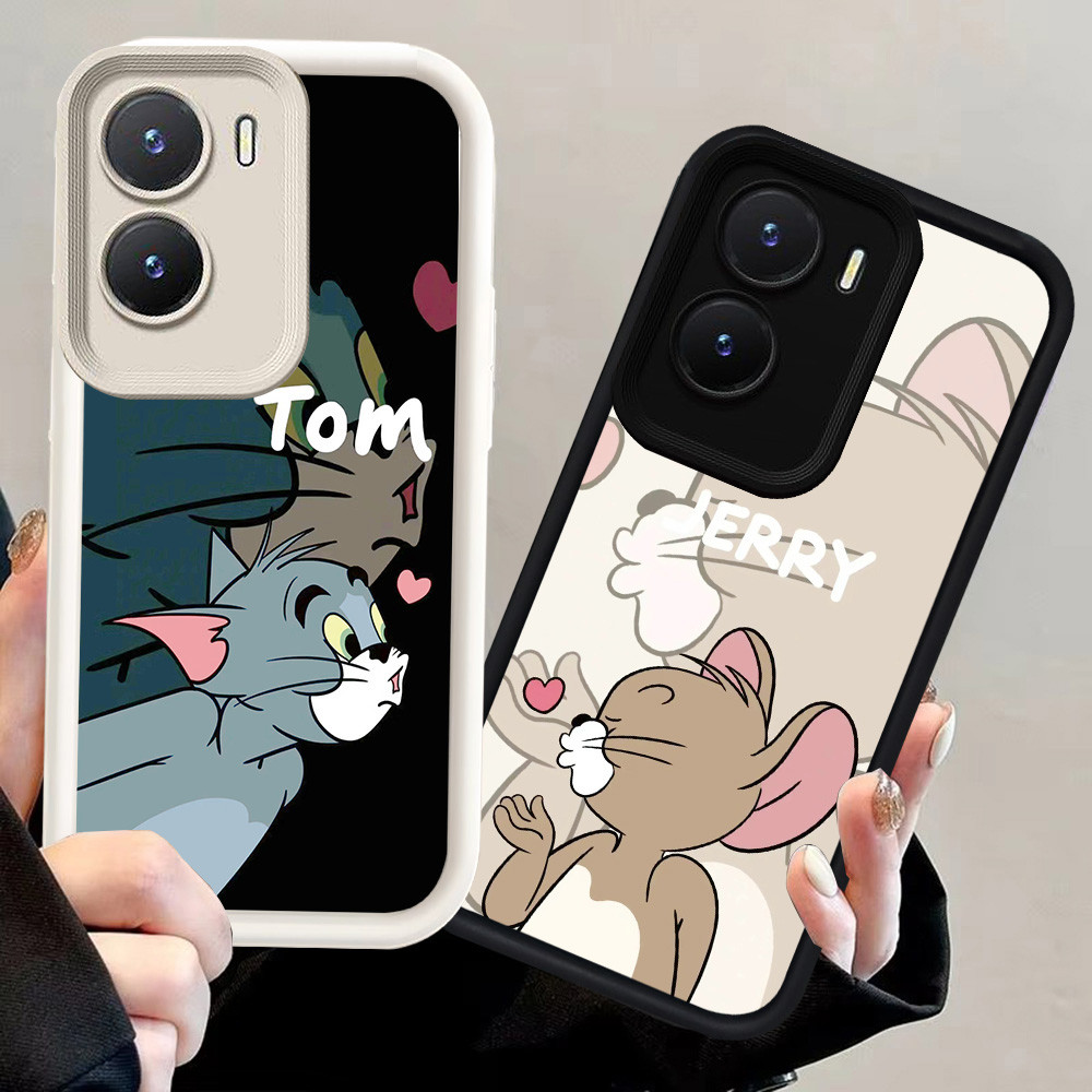 N83 Love Couple Silikon hitam putih Casing untuk VIVO Y02S Y01 Y01a Y22 Y56 Y16 Y15a Y15S Y22s Case