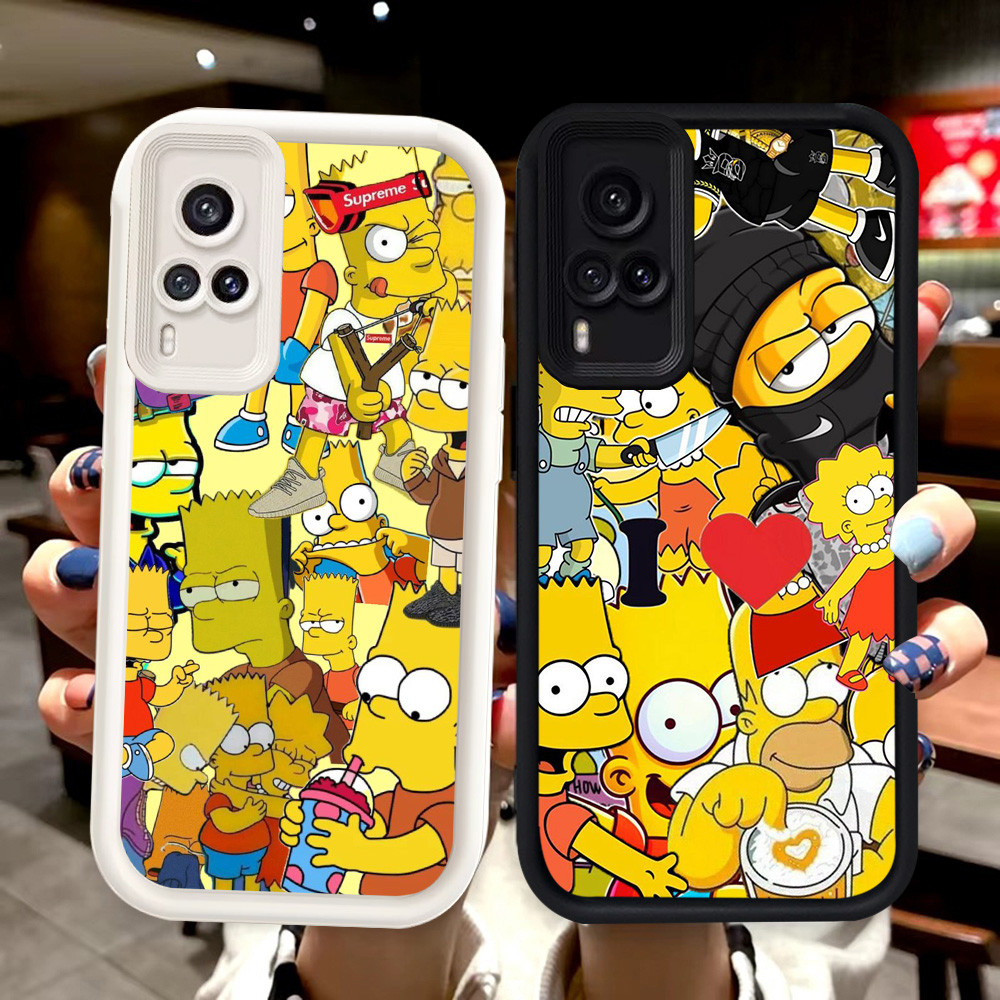 N92 The Simpson Silikon hitam putih Casing untuk VIVO Y53s Y51 Y51S Y51A Y33 Y31 Case