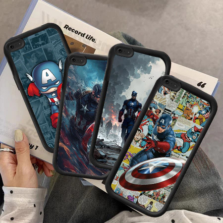 Hp Clear Plating Captain America Casing untuk Realme Narzo F5 A39 N65 C30S Narzo50iPrime C30 A37 A83