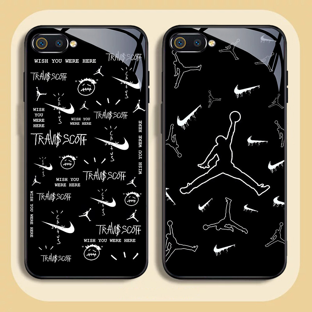 NC-64 Nike Kaca Glass Case Untuk Realme C1 C2 C2s OPPO A3S A5 A12E