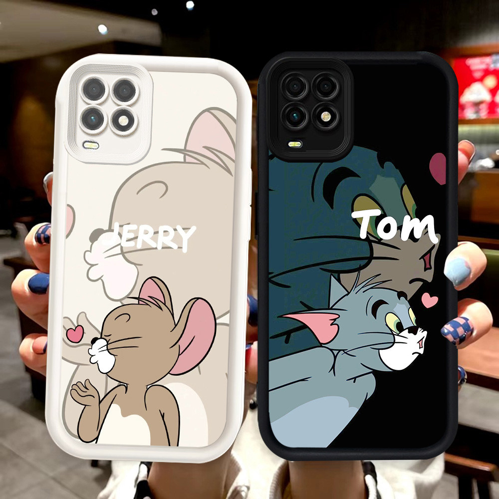 N83 Love Couple Silikon hitam putih Casing untuk OPPO A94 A54 Realme 8S 8 Pro 5G Case