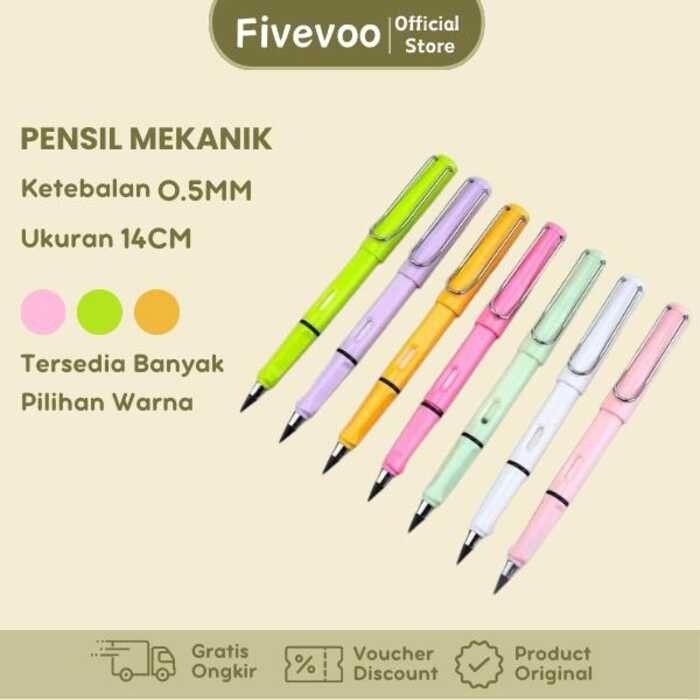 

FIVEVOO Pencil Eternal Premium Rautan Tanpa Isi Unlimited Pensil aib