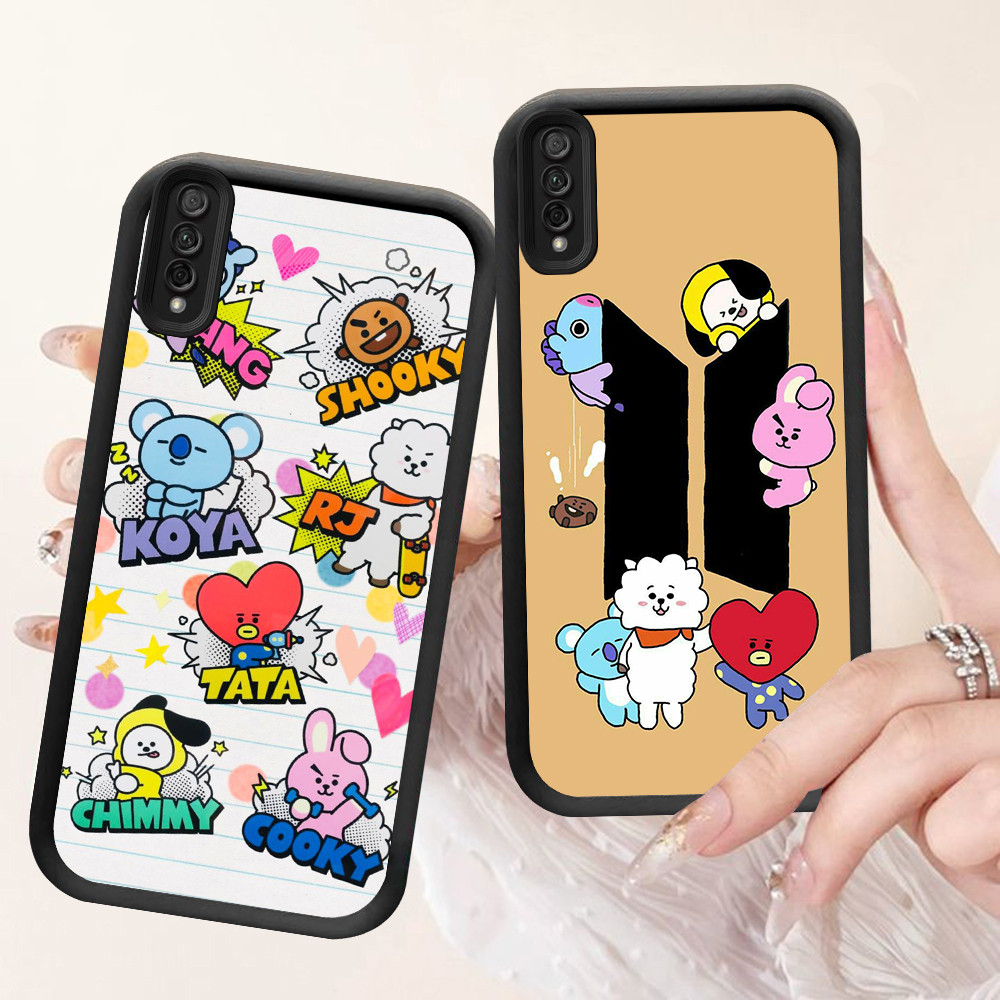 NA-11 BTS BT21 Shockproof Casing untuk Samsung A50 A50s M02 A30s A7 A02 A03 Core