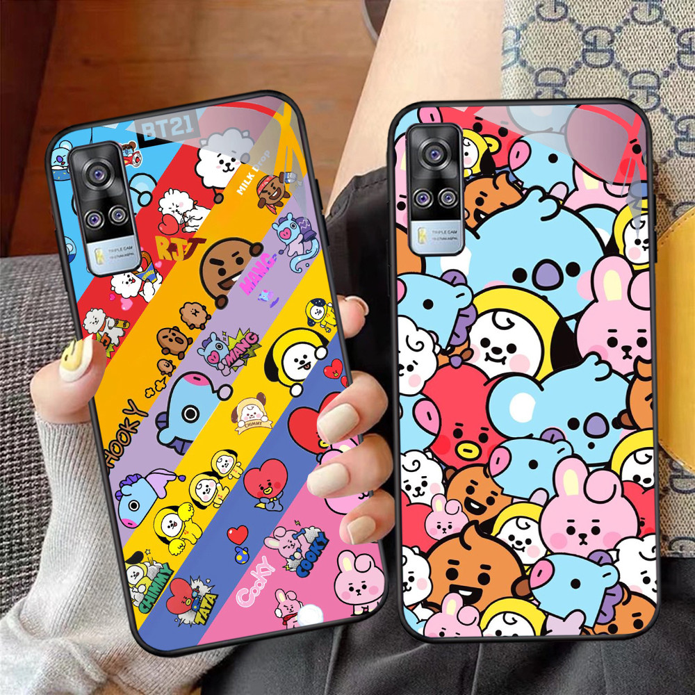 NC-14 BTS Kaca Glass Case Untuk VIVO Y51 V21E Y31 Y52 V21S V21 V20 Y53S