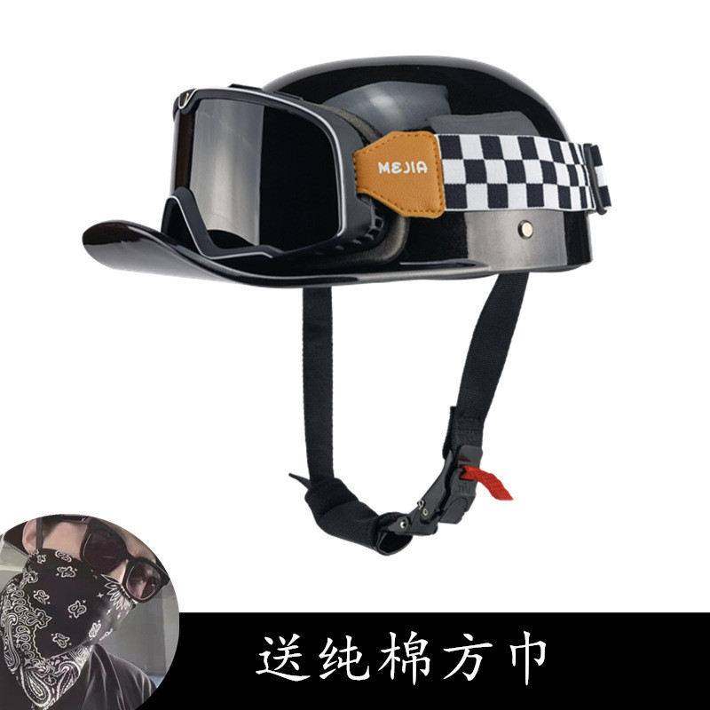 Helmet Retro  Topi bisbol gaya bandit, sepeda motor, setengah helm, helm ski  Import