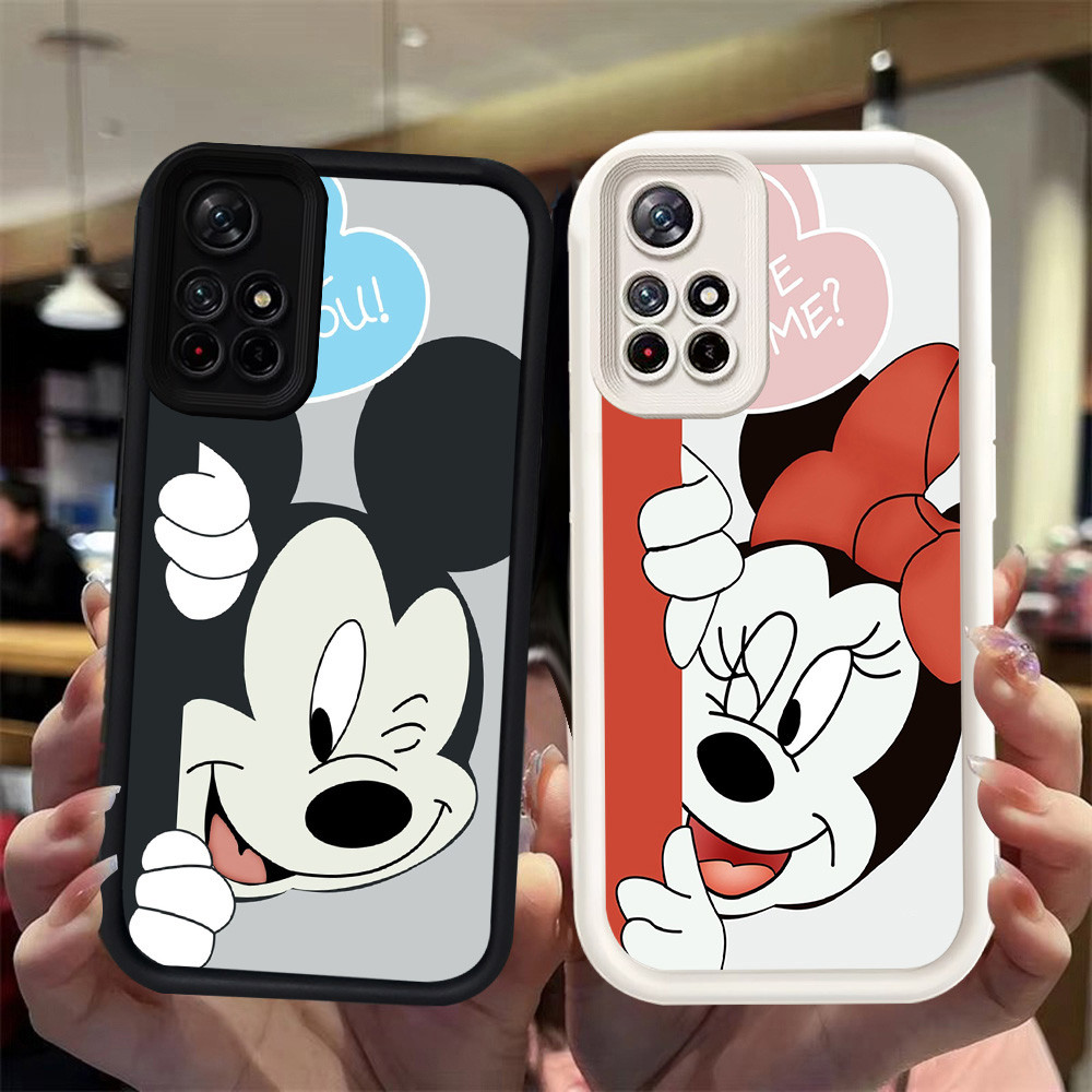 N126 Mickey Silikon hitam putih Casing untuk Xiaomi Redmi Note 11T 11 SE 11S Pro 5G Case