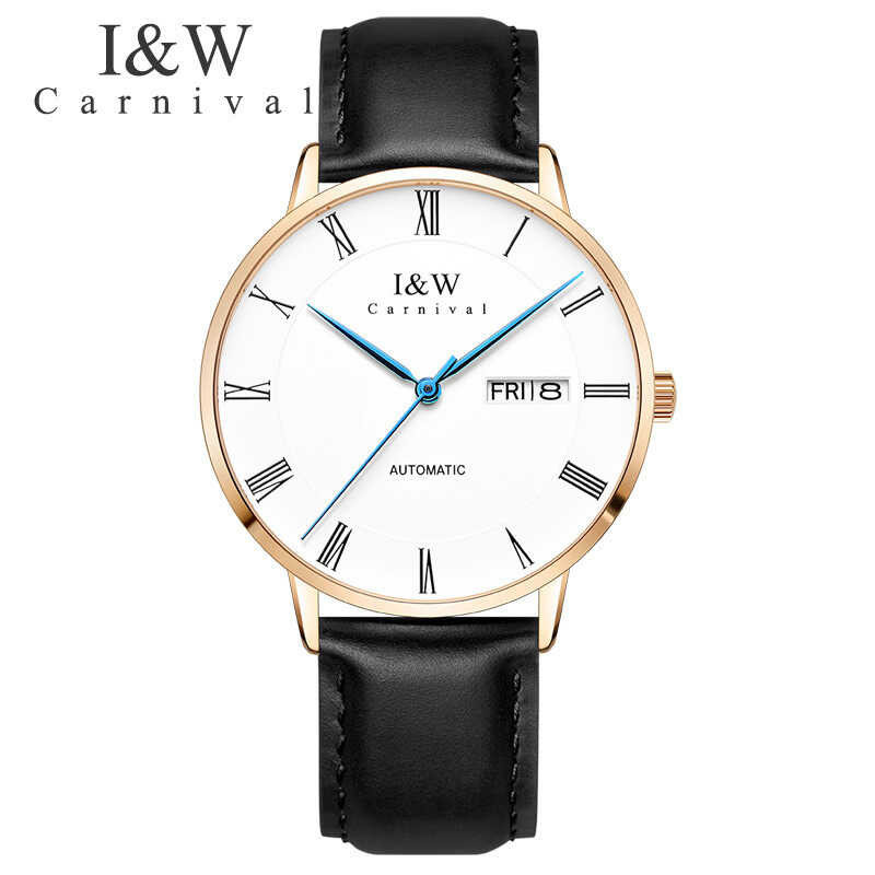Automatic CARNIVAL Brand Fashion Business Watch Man · Waterproof Sapphire Calendar Mechanical W