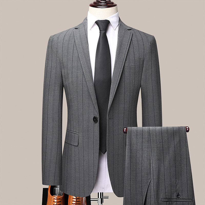 Setelan Jas Pria  baru musim gugur Dua Seting Men's Versi Korea Fashion Slim Fit Small Suit Set Impo