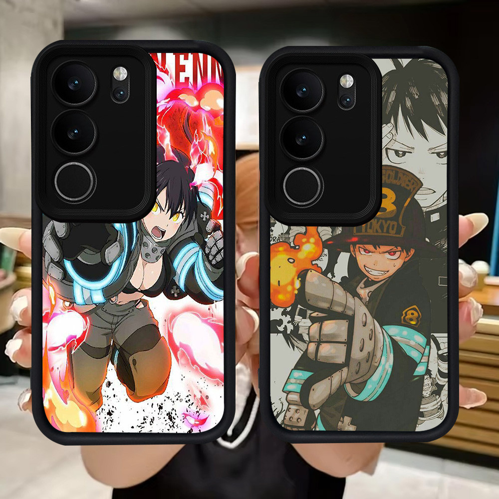 Q29 Fire Force Tokyo lembut Casing untuk VIVO V40 Lite Y100 V29 V27E Y19S Y200e Y81 Y29 Y300 V27 V29