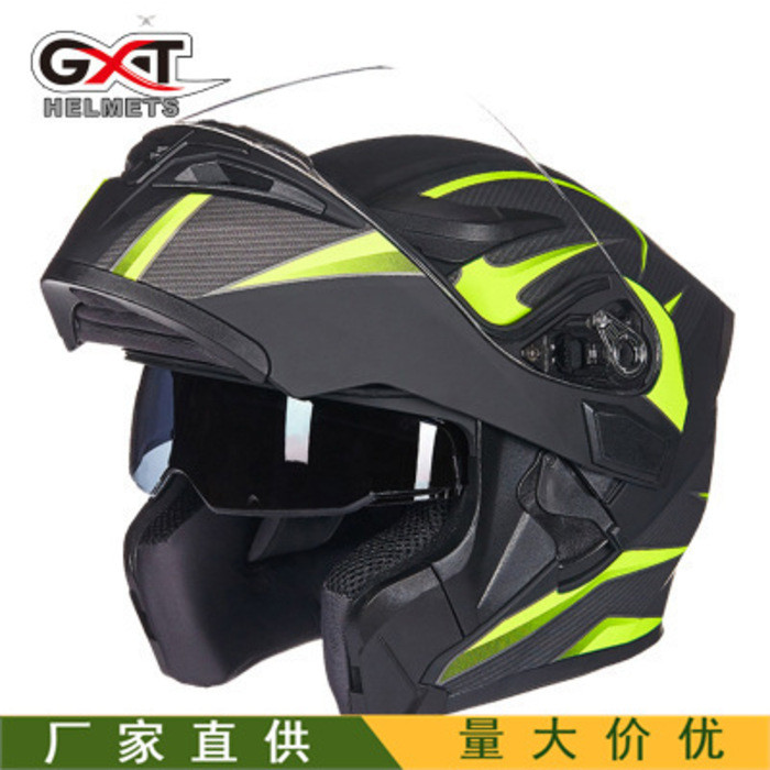 Helm Sepeda Motor Helmet  GXT Men's and Women's Dual Lens Motorcycle Ternyata Helmet Full Cover Anti