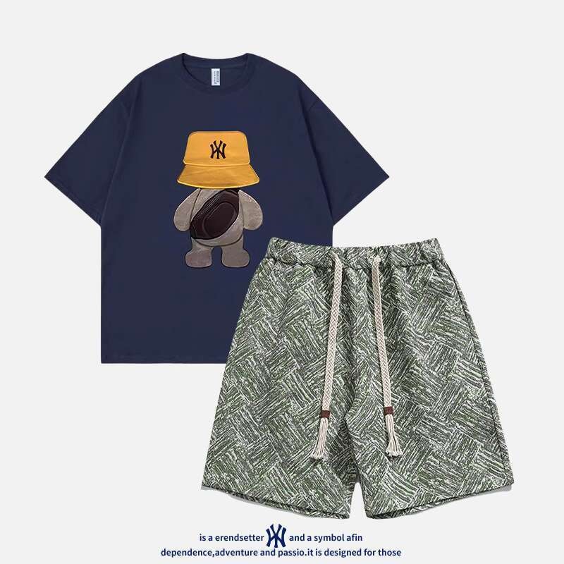 【One Fold Zone】Outlet Store丨Xiuhe Clothing Summer Plus Size Sports Short Sleeve T-Shirt Set Kaos Pen