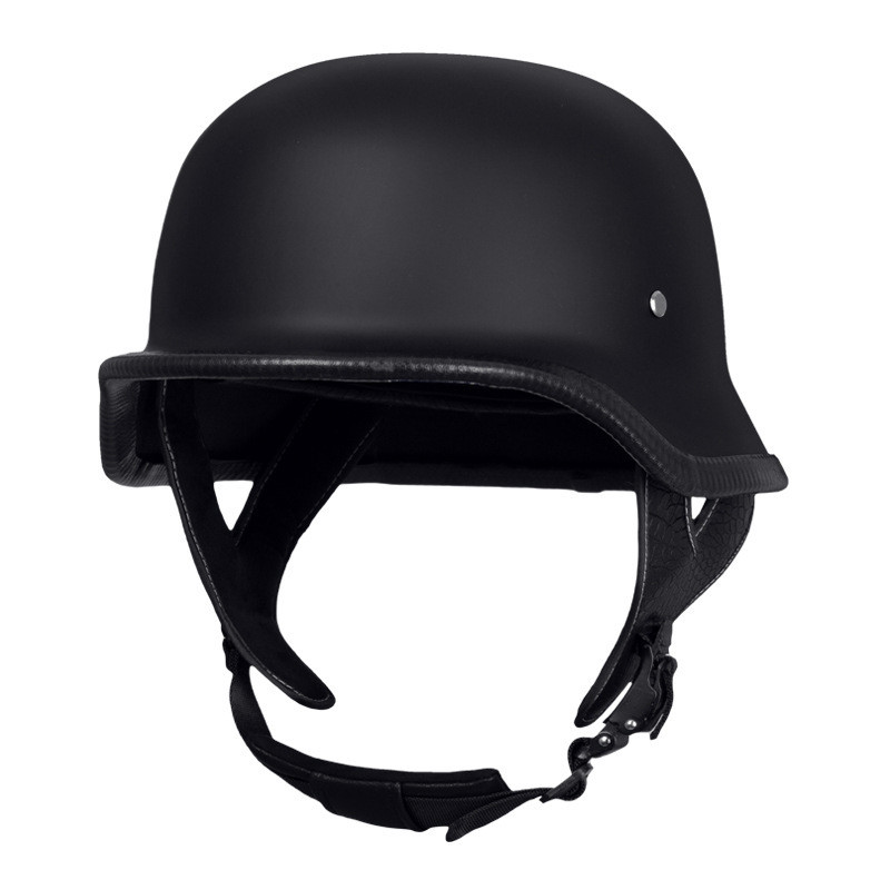 Helm Retro Tentara Gaya Sepeda Motor Setengah Skuter Cruiser Helm Jerman Import