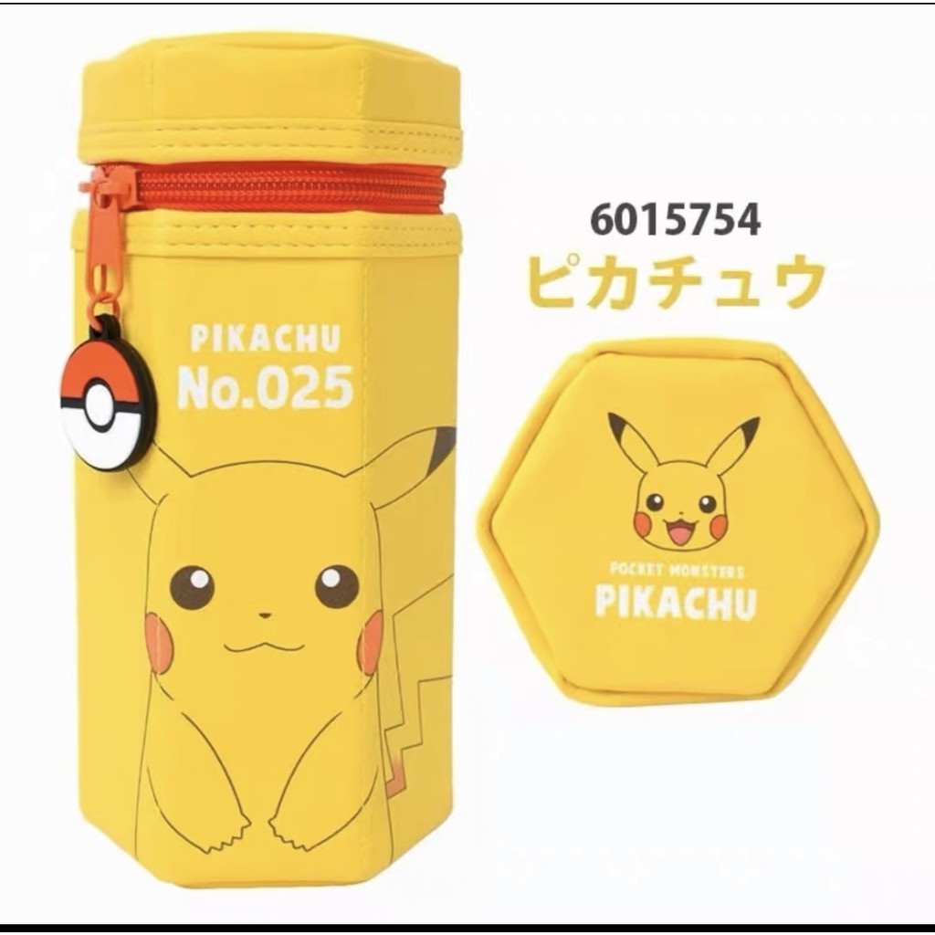 

Kotak Pensil Japanese Pok é mon limited edition Pikachu elementary school boys and girls hexagonal pencil case makeup bag Import