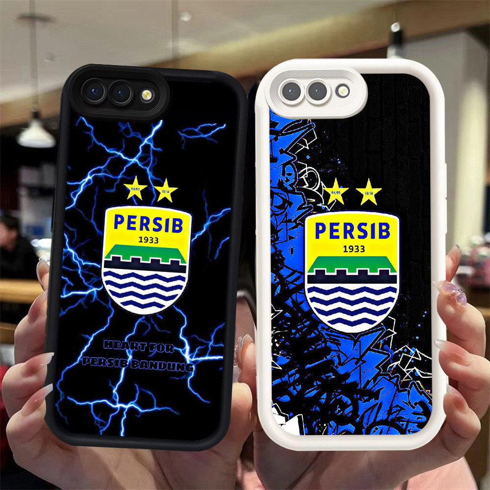 N109 Persib Silikon hitam putih Casing untuk Realme C2 C2s OPPO A5 A3s A12e A1K Case