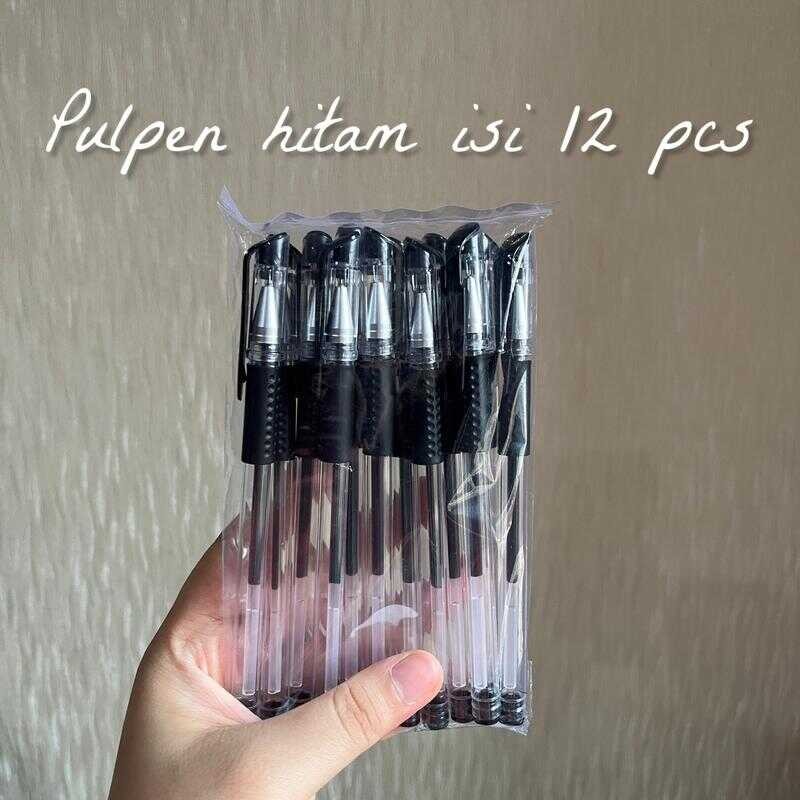 

(Harga PROMO LIVE) Mimi 12 pen Alat tulis kantor warna hitam / Pulpen Hitam mimi 6 pcs