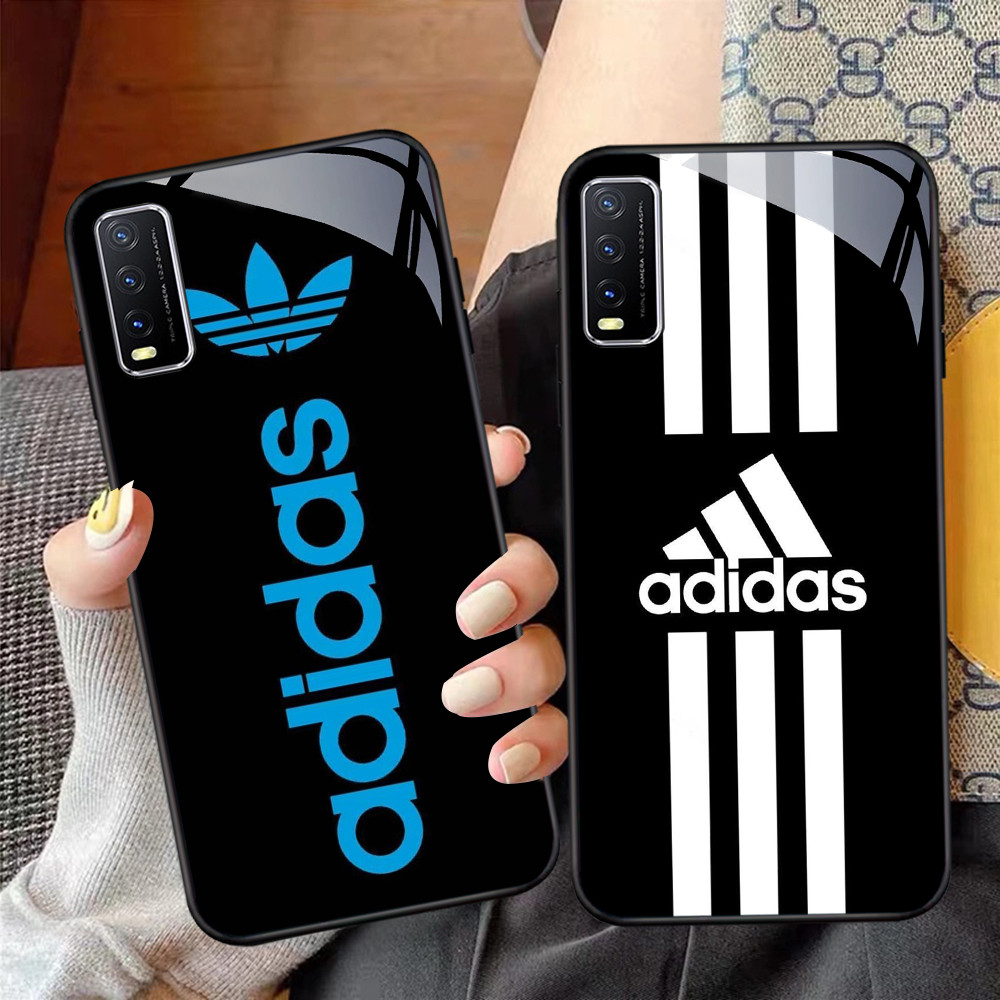 NC-1 A-adidas Kaca Glass Case Untuk VIVO Y20 Y20s Y20i V15 Y50 S1 Y30 Pro