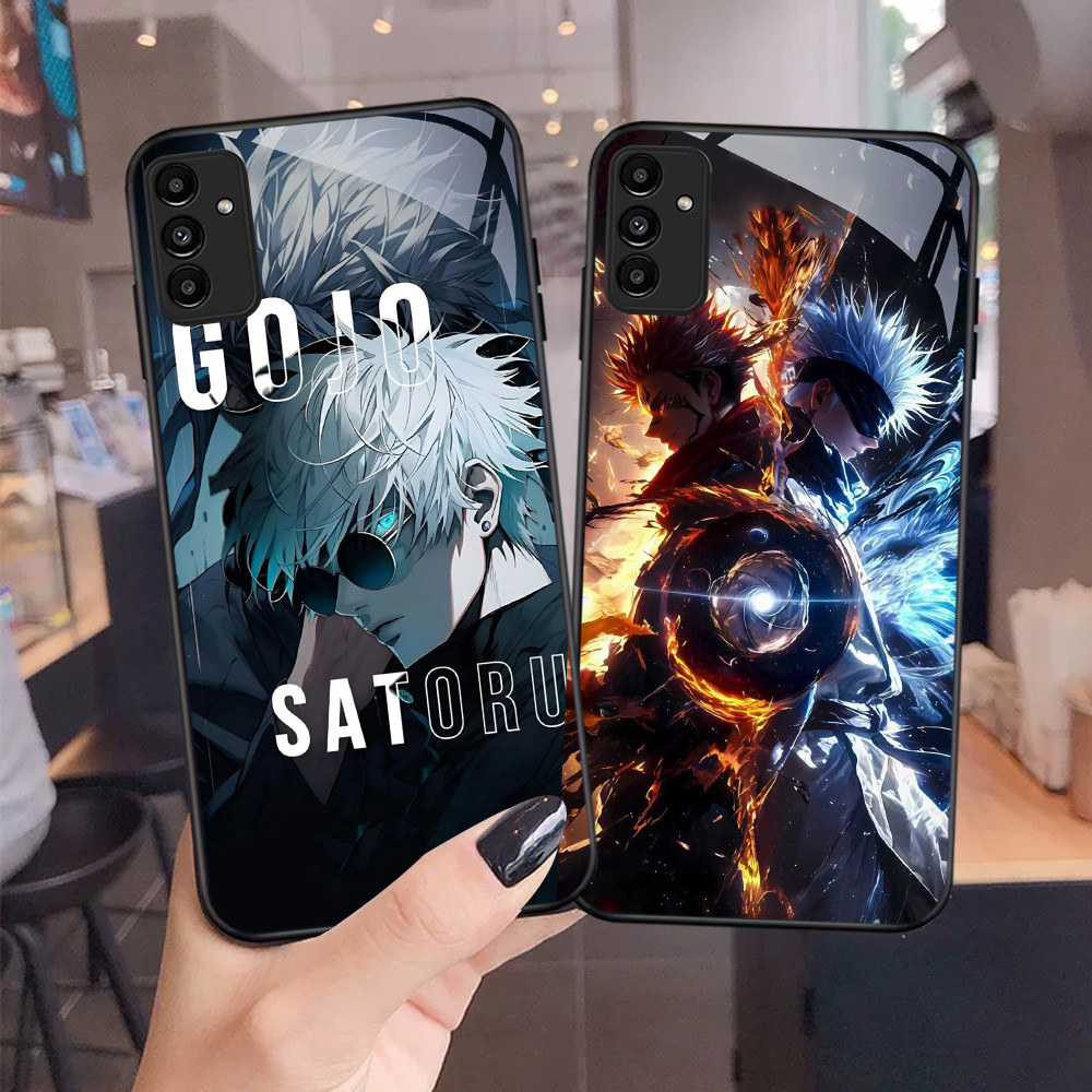 NC-41 Jujutsu Kaisen Kaca Glass Case Untuk Samsung A05S A35 A55 A24 A14 A15 A04S A34 A25 M15 A54 S21