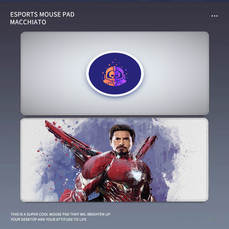 Iron Man Anime Style Mouse Pad Keyboard Pad Laptop Mouse Pad Gaming Non-Slip Base Design Thickened L