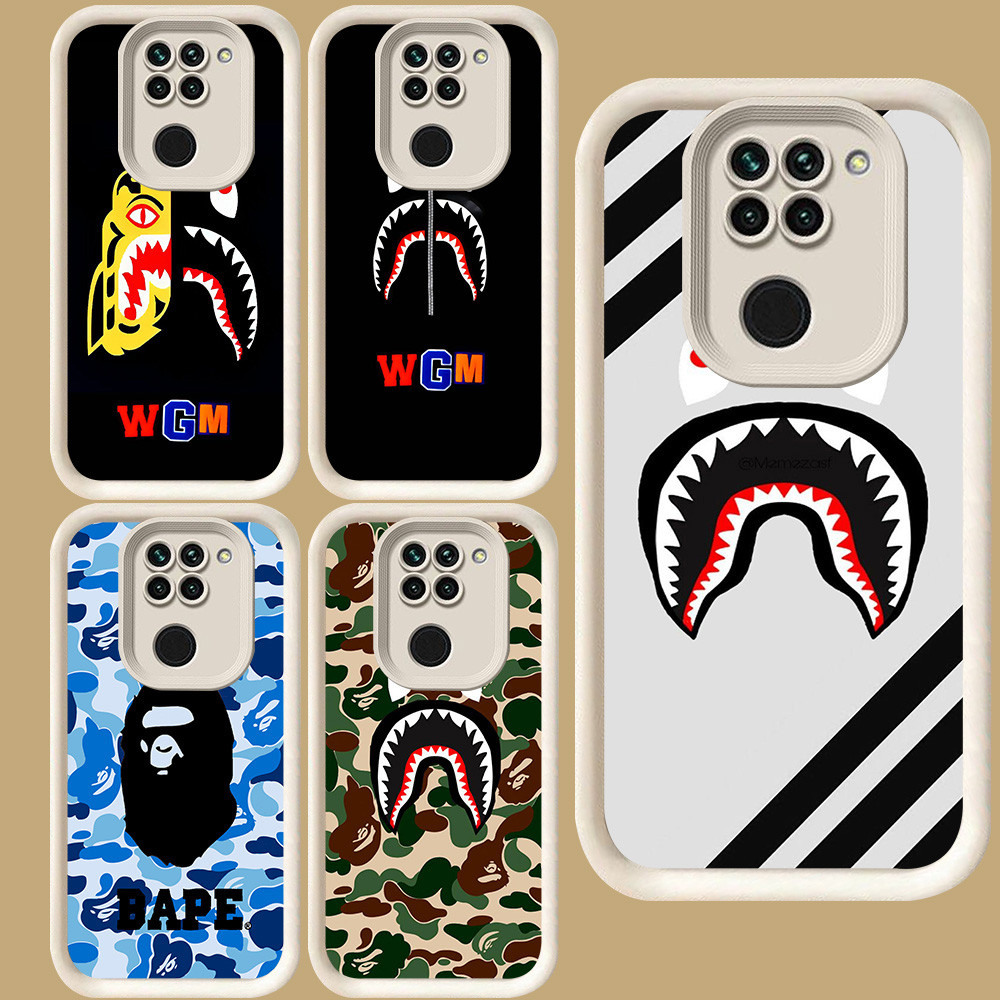 R125 Bape Shark Casing untuk Xiaomi Redmi Note 9S 8 9 Pro Max Putih