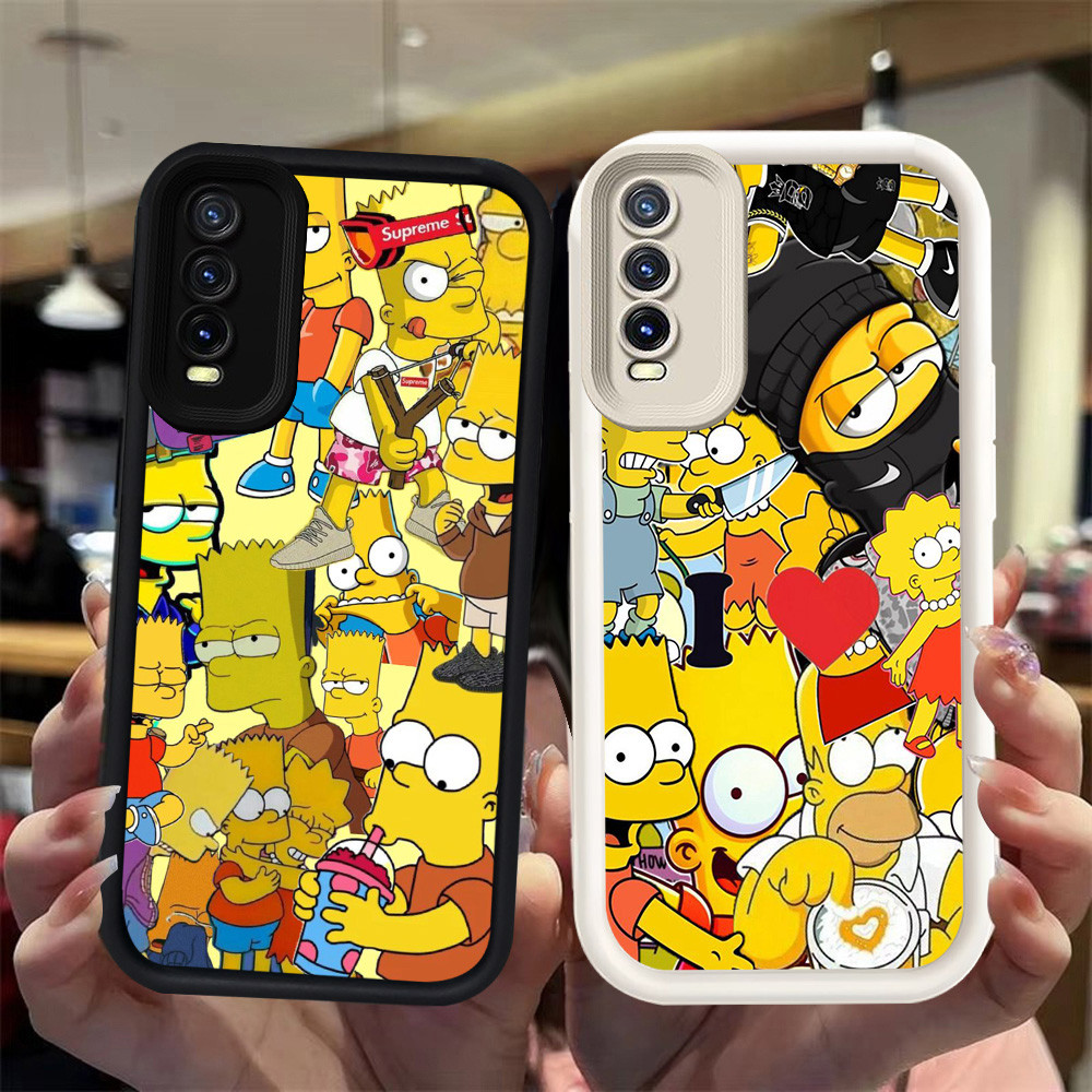 N92 The Simpson Silikon hitam putih Casing untuk VIVO Y11s Y20 Y20i Y20s S1 Pro Y12s Case