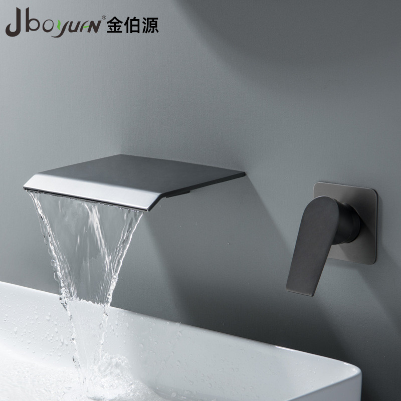 

Minimal direncanakan 304 tembok baja stainless steel mounted gun, grey basin faucet, bathroom bathtub waterfall hot and