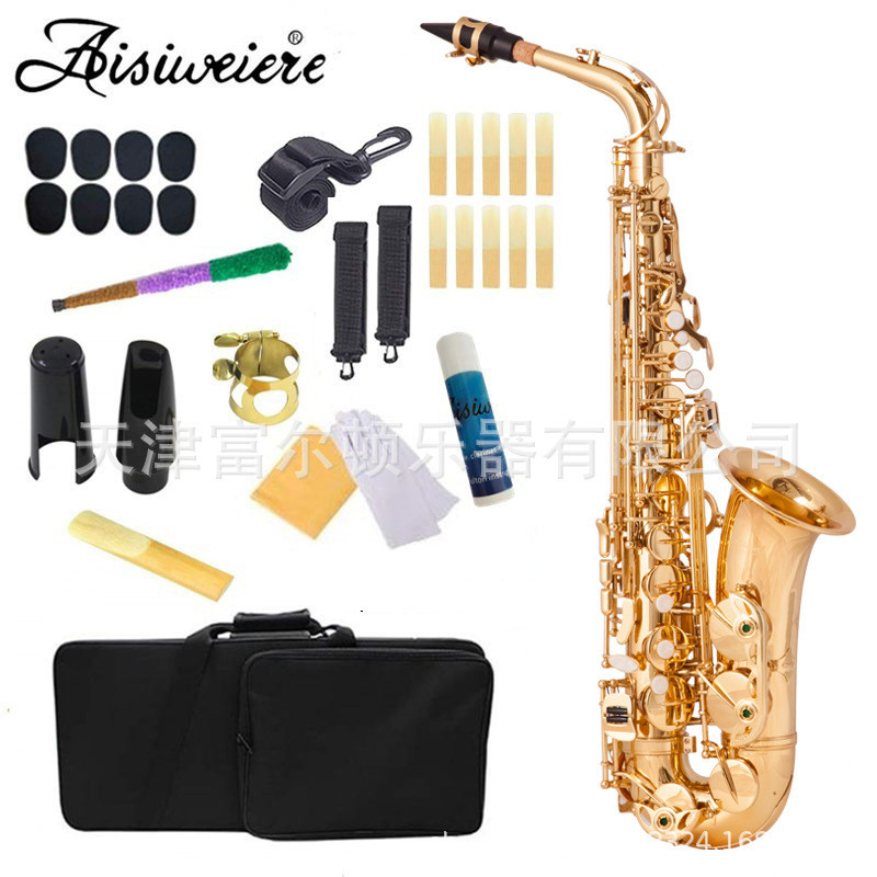 Alat Musik Tiup  Alto E-flat alto Saxophone electrophoretic gold saxophone instrument 1