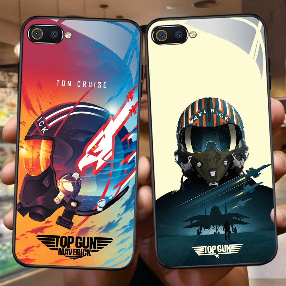 NA-96 TOP GUN HD Softcase Kaca Glossy untuk Realme C1 C2 C2s OPPO A3S A5 A12E