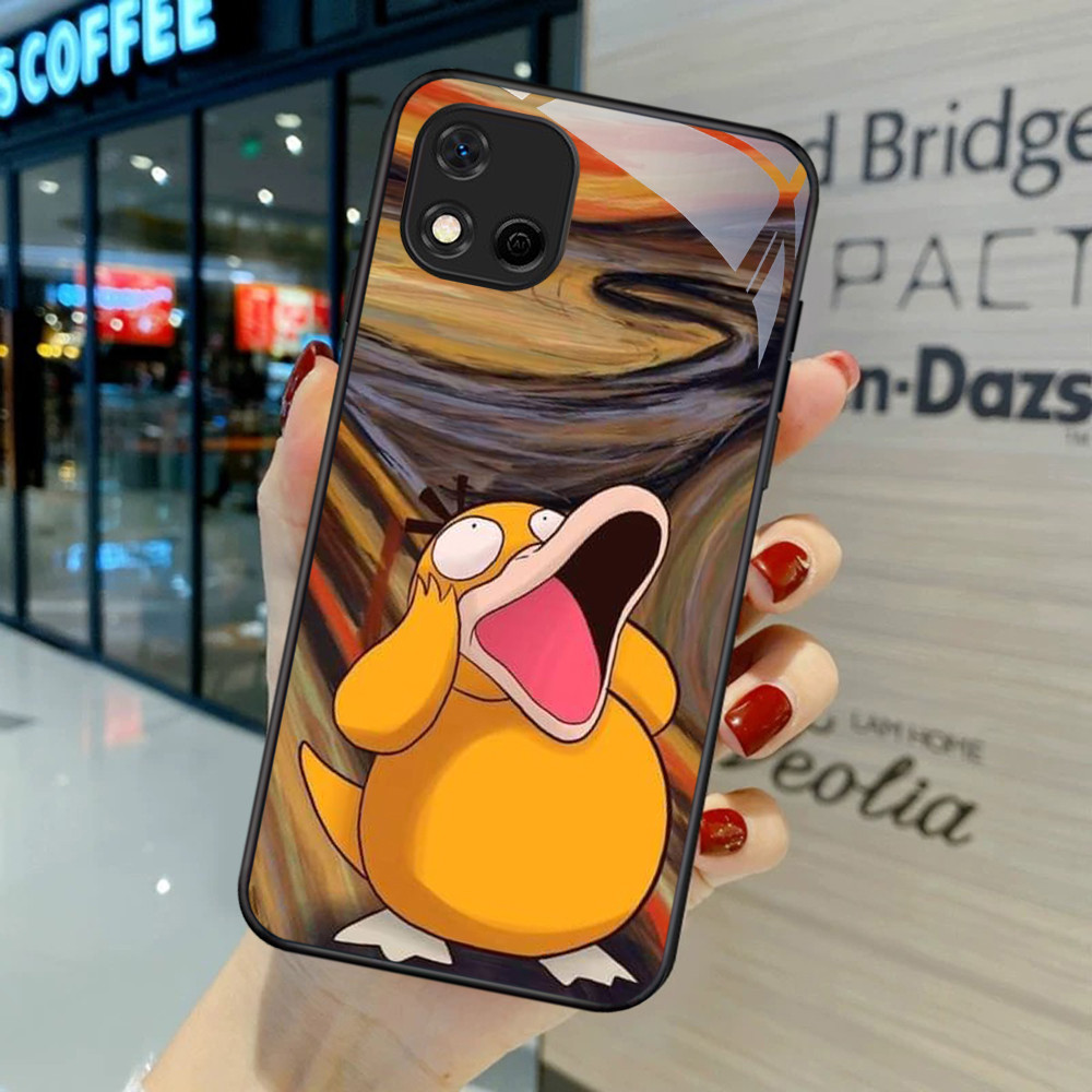 NA-64 Pikachu Pokemon HD Softcase Kaca Glossy untuk Realme C20 C20A C11 OPPO A16E A16K A93 Reno 4 4F